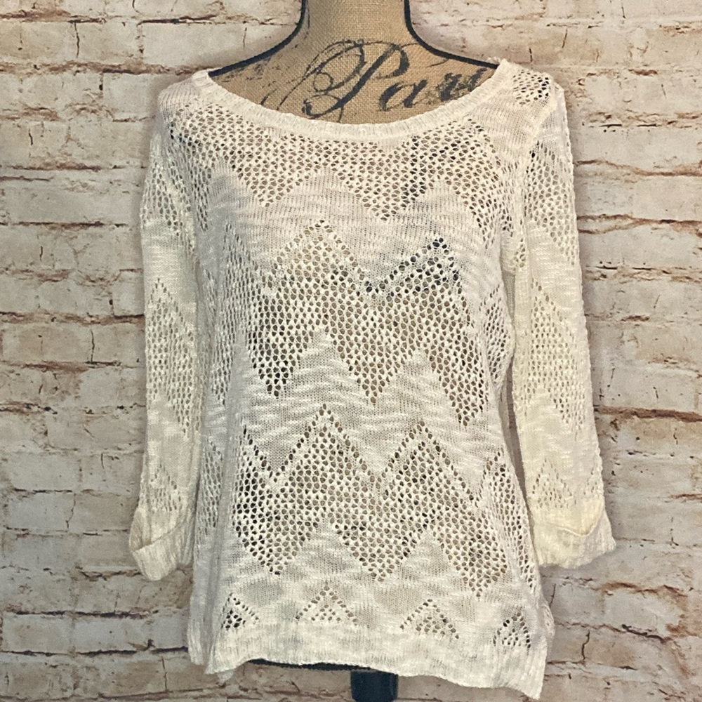 Pink Rose Cream Sweater